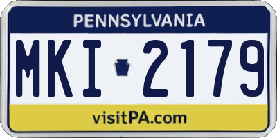 PA license plate MKI2179