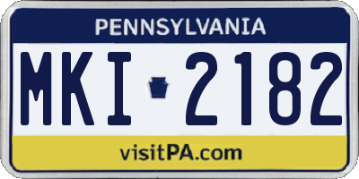 PA license plate MKI2182