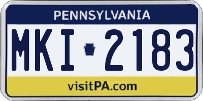 PA license plate MKI2183