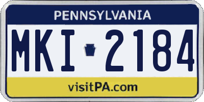 PA license plate MKI2184
