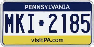 PA license plate MKI2185