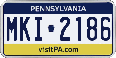 PA license plate MKI2186