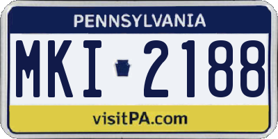 PA license plate MKI2188