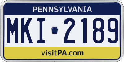PA license plate MKI2189