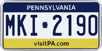 PA license plate MKI2190