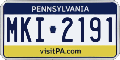 PA license plate MKI2191