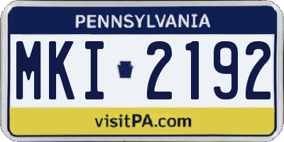 PA license plate MKI2192