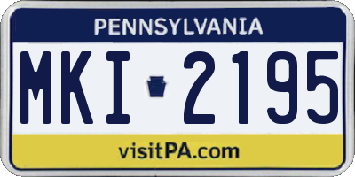 PA license plate MKI2195