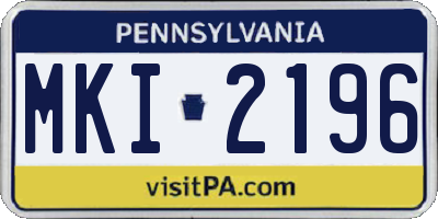 PA license plate MKI2196