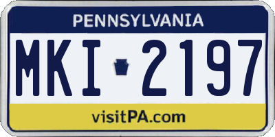 PA license plate MKI2197