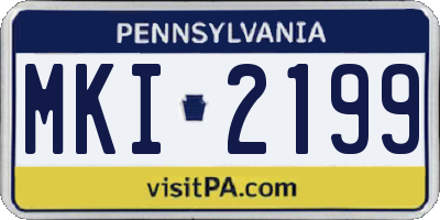PA license plate MKI2199