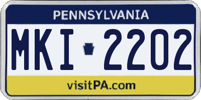 PA license plate MKI2202