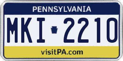 PA license plate MKI2210