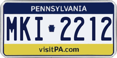 PA license plate MKI2212