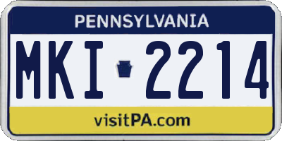PA license plate MKI2214