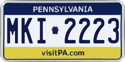 PA license plate MKI2223