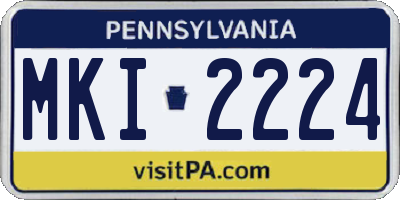 PA license plate MKI2224