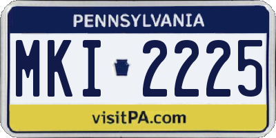 PA license plate MKI2225