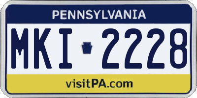 PA license plate MKI2228
