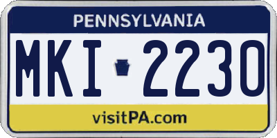 PA license plate MKI2230