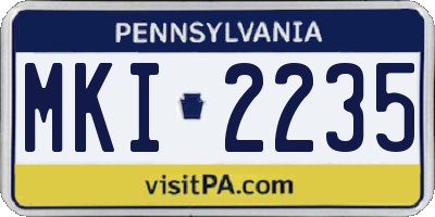 PA license plate MKI2235