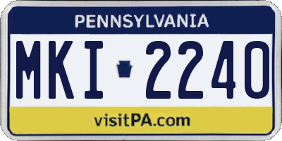 PA license plate MKI2240
