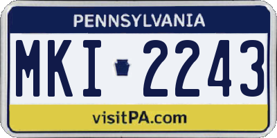 PA license plate MKI2243