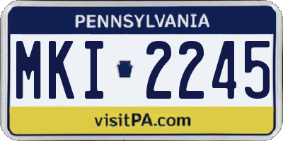 PA license plate MKI2245