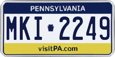 PA license plate MKI2249