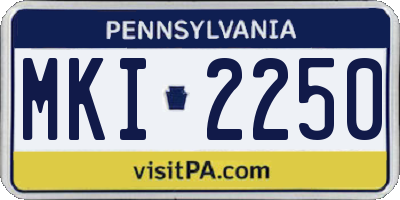 PA license plate MKI2250