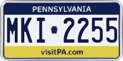 PA license plate MKI2255