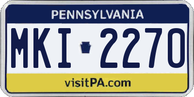 PA license plate MKI2270