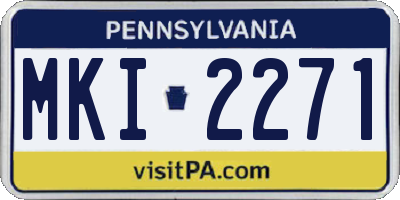PA license plate MKI2271