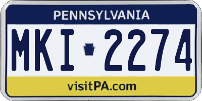 PA license plate MKI2274
