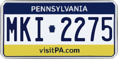PA license plate MKI2275