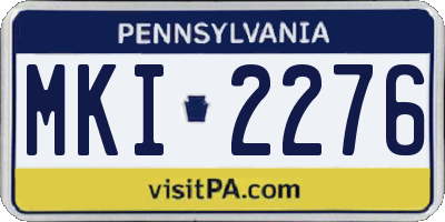 PA license plate MKI2276
