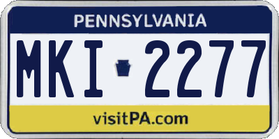PA license plate MKI2277