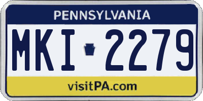 PA license plate MKI2279