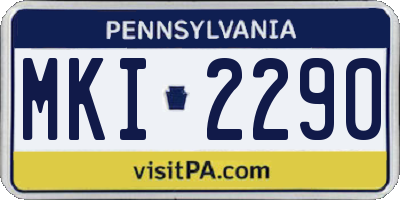 PA license plate MKI2290