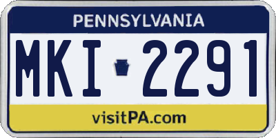 PA license plate MKI2291