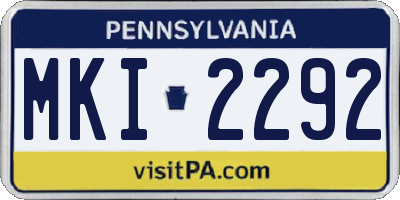 PA license plate MKI2292