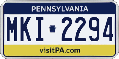 PA license plate MKI2294