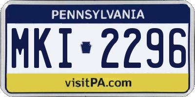 PA license plate MKI2296