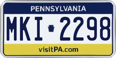 PA license plate MKI2298
