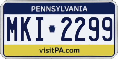 PA license plate MKI2299