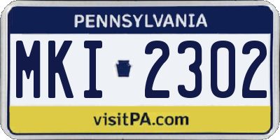 PA license plate MKI2302