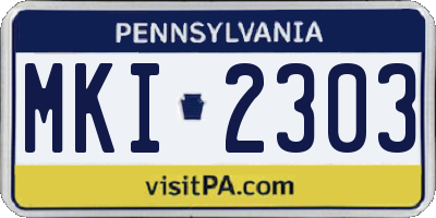PA license plate MKI2303