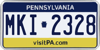 PA license plate MKI2328