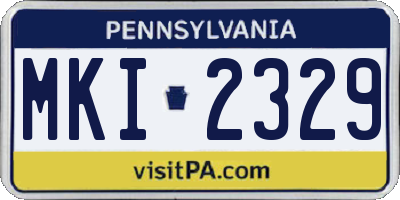 PA license plate MKI2329