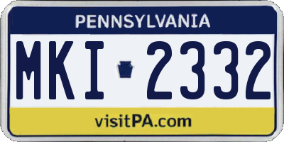 PA license plate MKI2332
